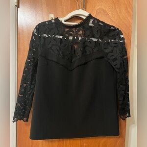 Sezane black lace top